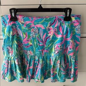 Lilly Pulitzer size Large Turquoise & Pink Floral active Skirt (skort)